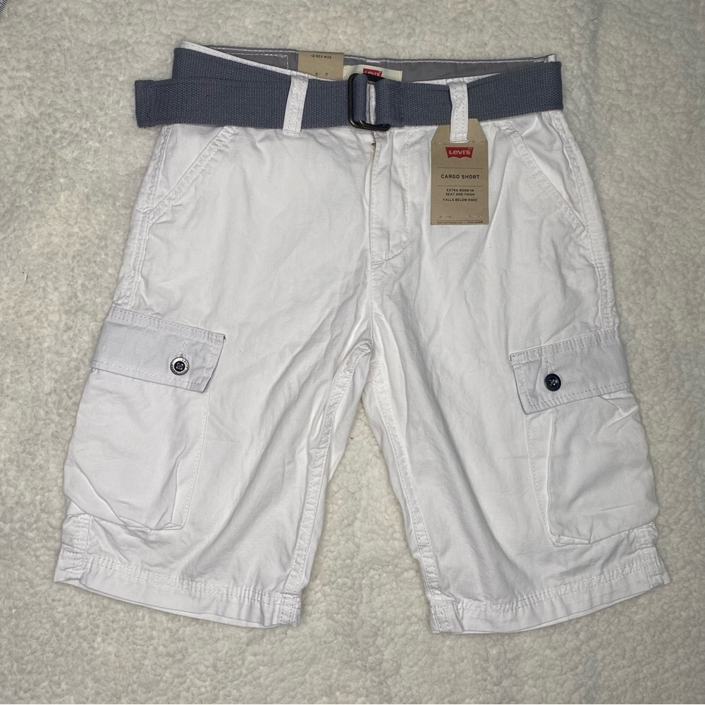 NEW Levis Boys Cargo Shorts Youth White  Size 12 Waist 26